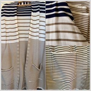 Ladies Sweater Striped Open Cardigan